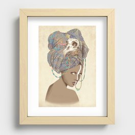 Queen of Clubs Recessed Framed Print