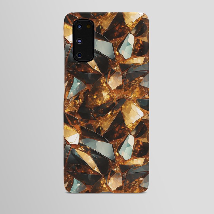 Gold and black gemstones Android Case
