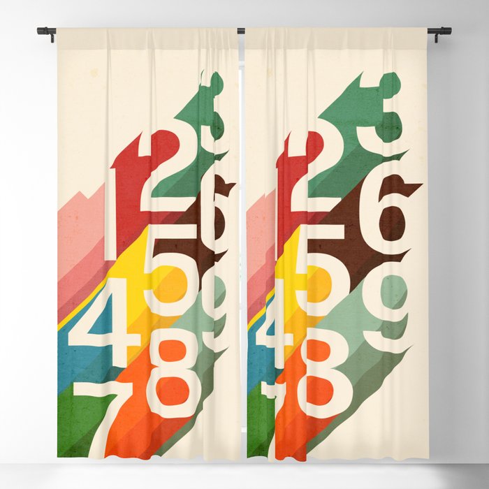 Retro Numbers Blackout Curtain