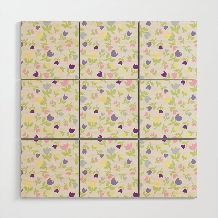 Silly Flowers Pastel Wood Wall Art