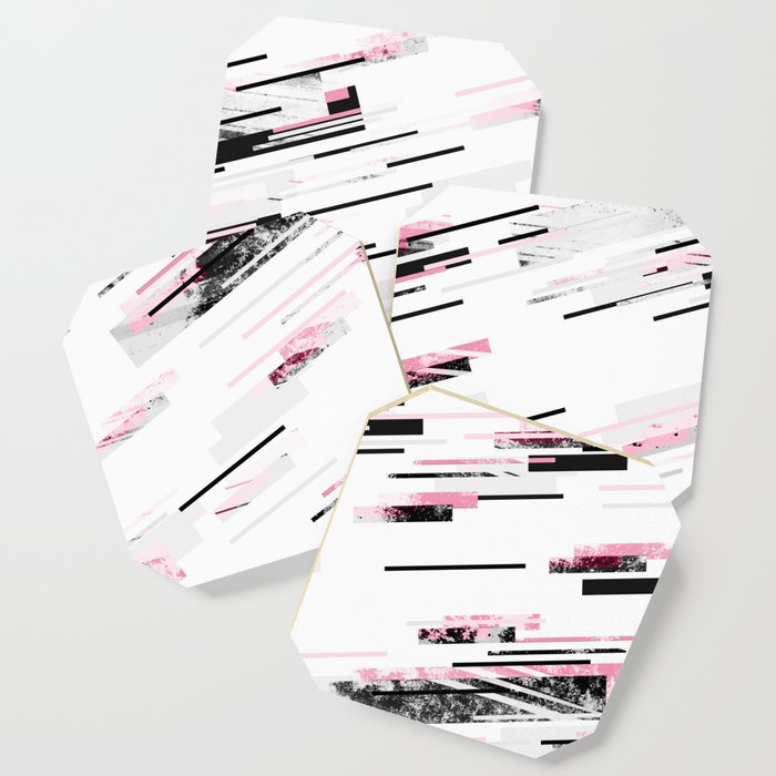 love stripes / black & pink Coaster