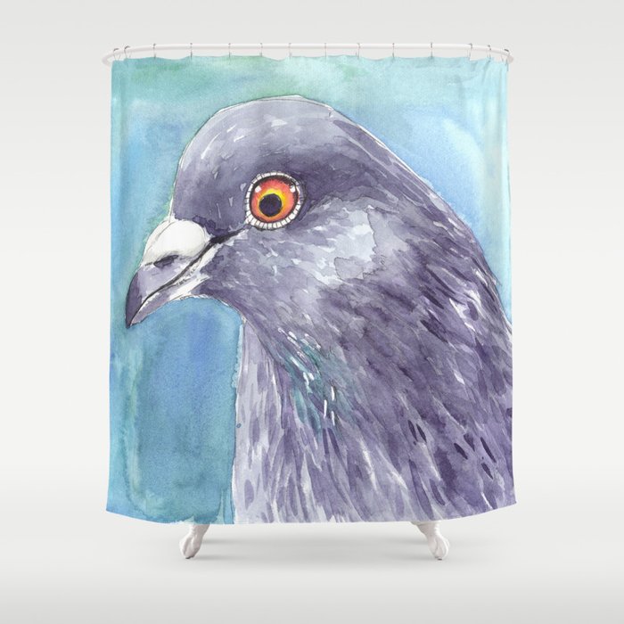 Dove bird portrait  Shower Curtain