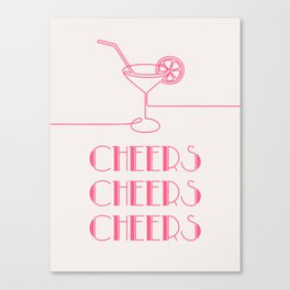 Cheers Cocktail (Pink) Canvas Print