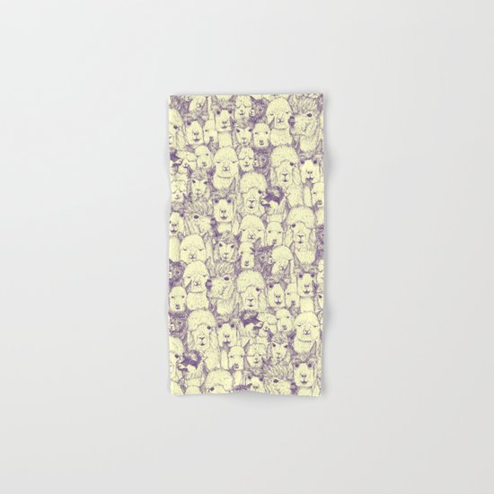 just alpacas purple cream Hand & Bath Towel