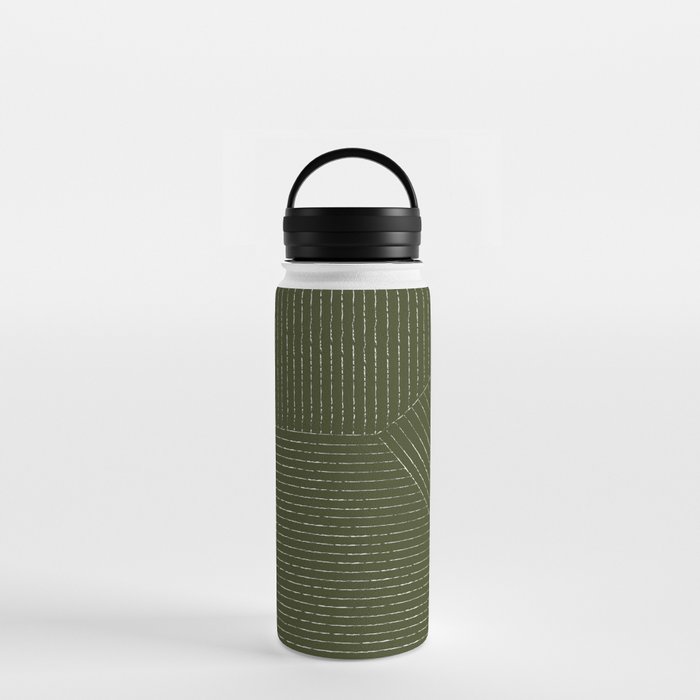 Lines (Olive Green) Water Bottle