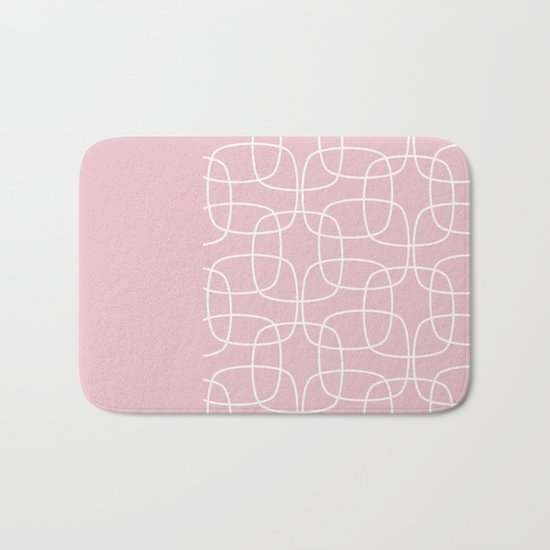 Square Pattern Pink II Bath Mat