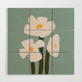 pudgy daffodils | modern abstract flower Wood Wall Art