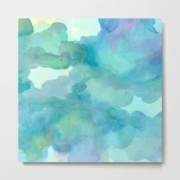 Breathing Under Water Metal Print | Abstract, Digital, Purple, Ocean, Marine, Aqua, Painting, Teal, Clouds, Blue 