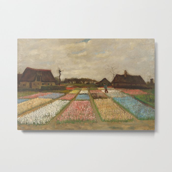 Classic Art - Flower Beds in Holland - Vincent van Gogh Metal Print