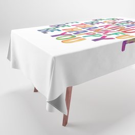 BE BRAVE BE CREATIVE BE KIND BE THANKFUL BE HAPPY BE YOU rainbow watercolor Tablecloth
