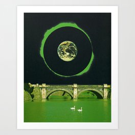 Green bridge Art Print