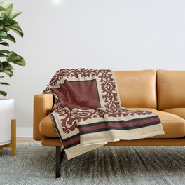 Oriental rug beige and red Throw Blanket