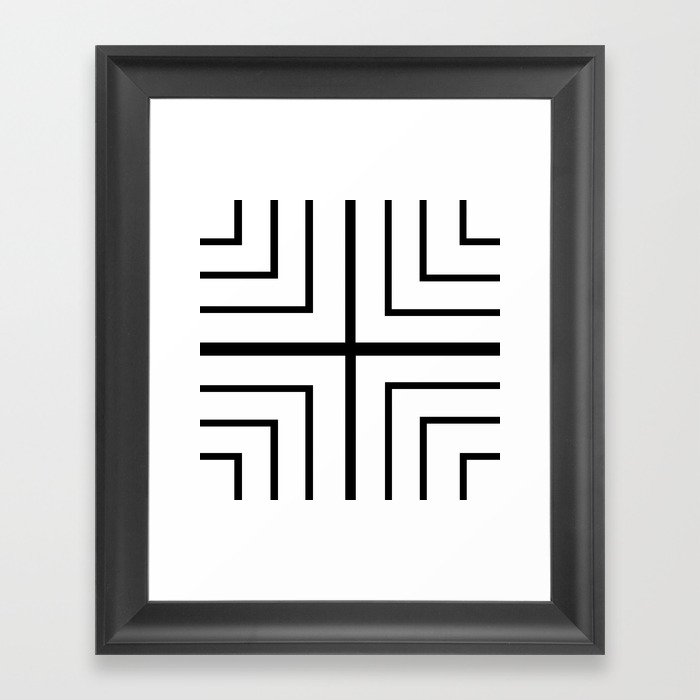 Square - Black and White Framed Art Print