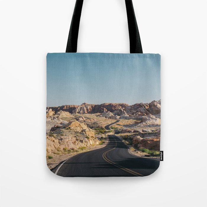 Windy Desert Road Tote Bag