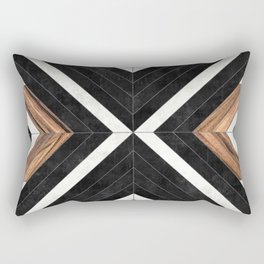Urban Tribal Pattern No.1 - Concrete and Wood Rectangular Pillow