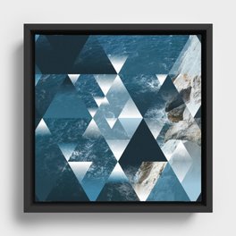 Abstract Geometric Sea Framed Canvas