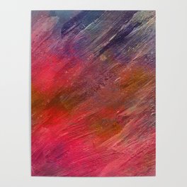 Abstract in pink, ocher and purple Poster