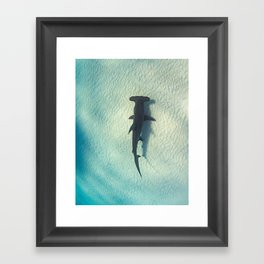 Shark on the Moon Framed Art Print