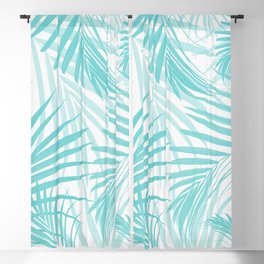 Soft Turquoise Palm Leaves Dream - Cali Summer Vibes #4 #tropical #decor #art #society6 Blackout Curtain