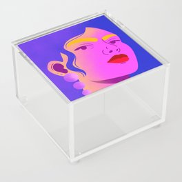 Fierce Woman Acrylic Box | Pattern, Digital, Curated, Womxn, Powerfulwoman, Fierce, Painting, Pop Art, Vibrant, Woman 