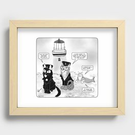 Lighthouse Cats Recessed Framed Print