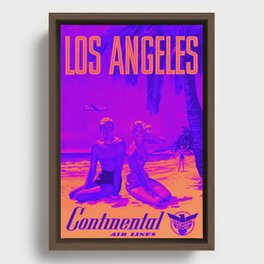 Los Angeles Pop Art Vintage Travel Poster Framed Canvas