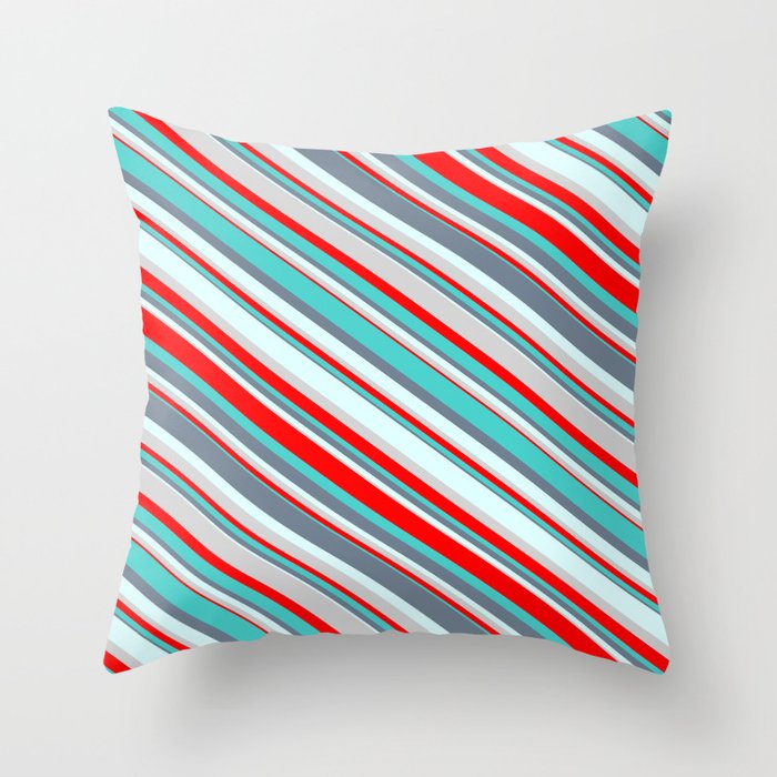 Turquoise and store gray pillows