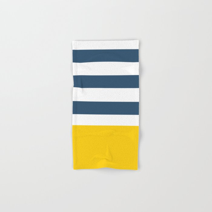 Navy and yellow stripes Hand & Bath Towel