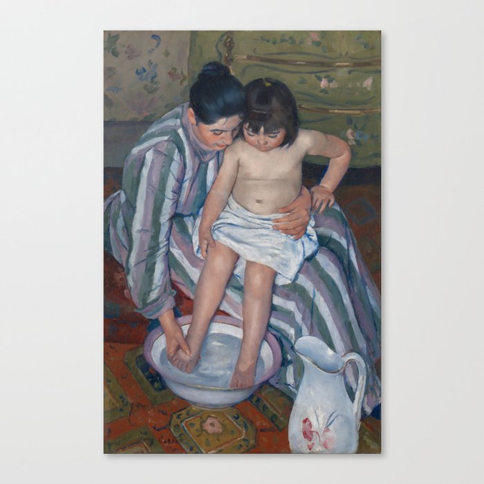 The Child's Bath Canvas Print