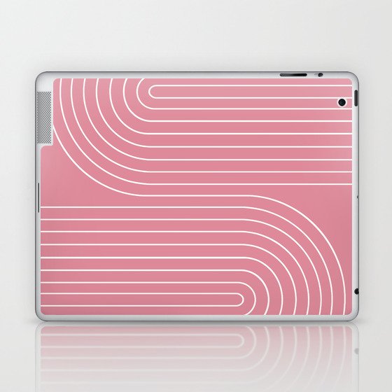 Minimal Line Curvature LXXI 90s Pink Mid Century Modern Arch Abstract Laptop & iPad Skin