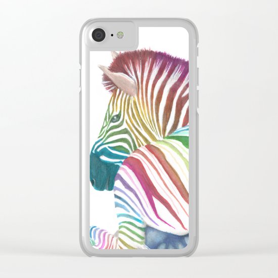 Rainbow Stripes Clear iPhone Case