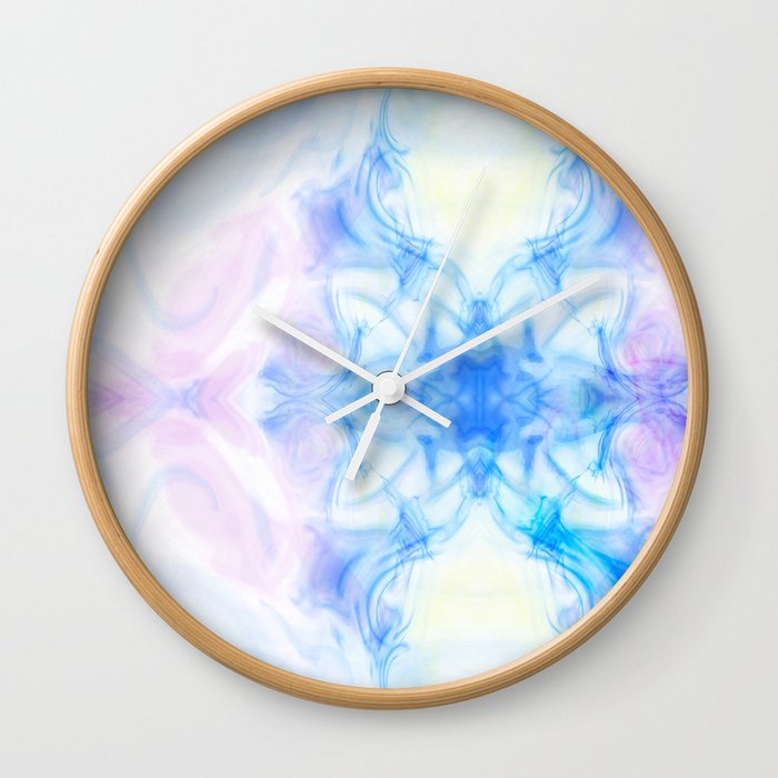 Abstract pink violet blue impressionism shapes Wall Clock