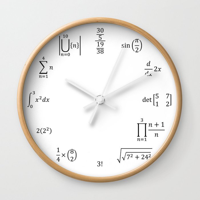 Math Clock Wall Clock