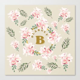 Blakely with flowers  Canvas Print