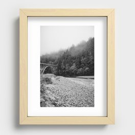Beach and Forest | Black and White Photography | Oregon Coast Bridge Recessed Framed Print