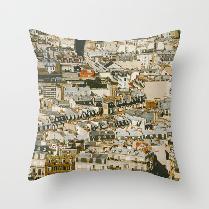 A Mosaic of Apartments in Paris, France. Throw Pillow
