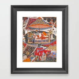 16th Century India Watercolor Painting Framed Art Print