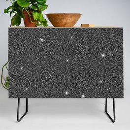 black and silver sand pattern, black texture, silver background Credenza