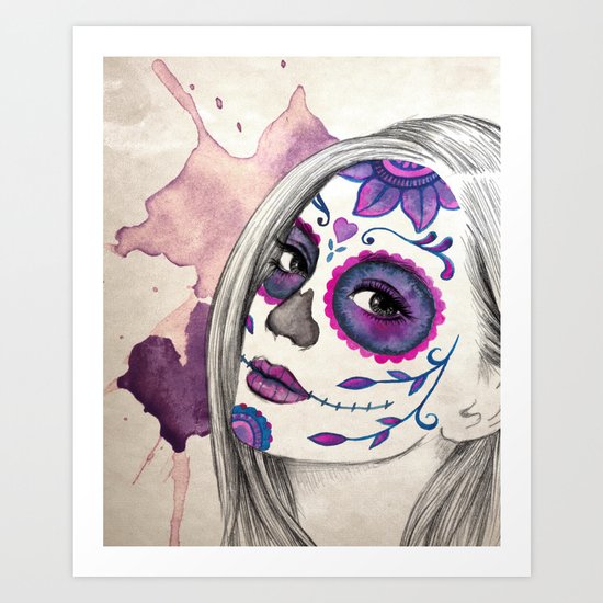 Sugar Skull Girl Art Print