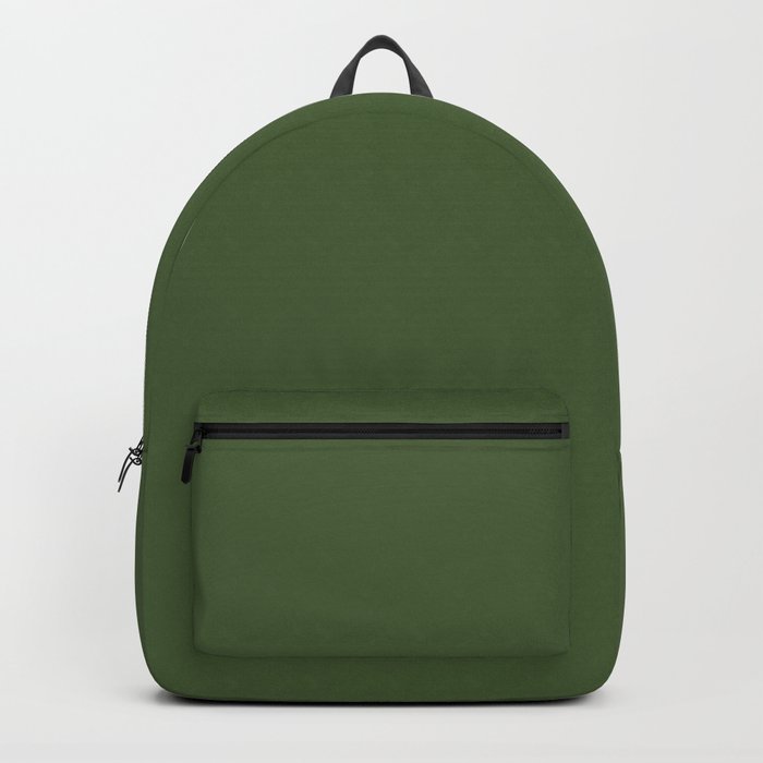 Dark Green Solid Color Pantone Garden Green 19-0230 TCX Shades of Green Hues Backpack