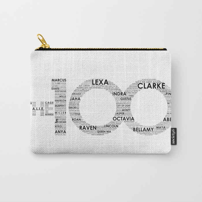 The 100 - Typography Art [black text] Carry-All Pouch