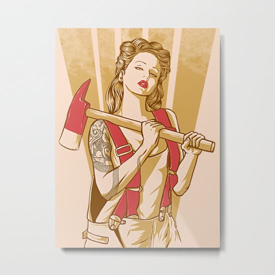 axe girl Metal Print