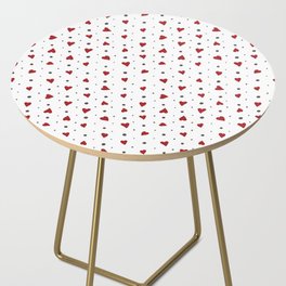 Dots and heart pattern in grey and red Side Table