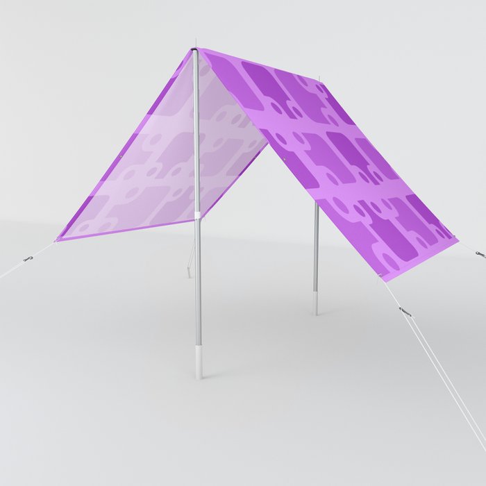 Mid Century Modern Abstract Pattern Purple 3 Sun Shade