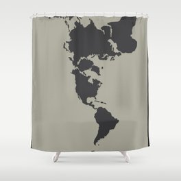Dymaxion Map - Greys Shower Curtain