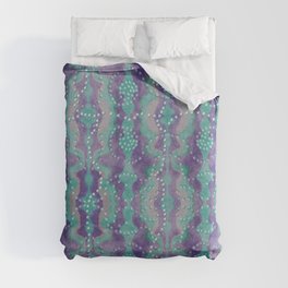 Teal and Purple boho pearls Duvet Cover