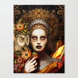 The lonely crown and the owl Canvas Print