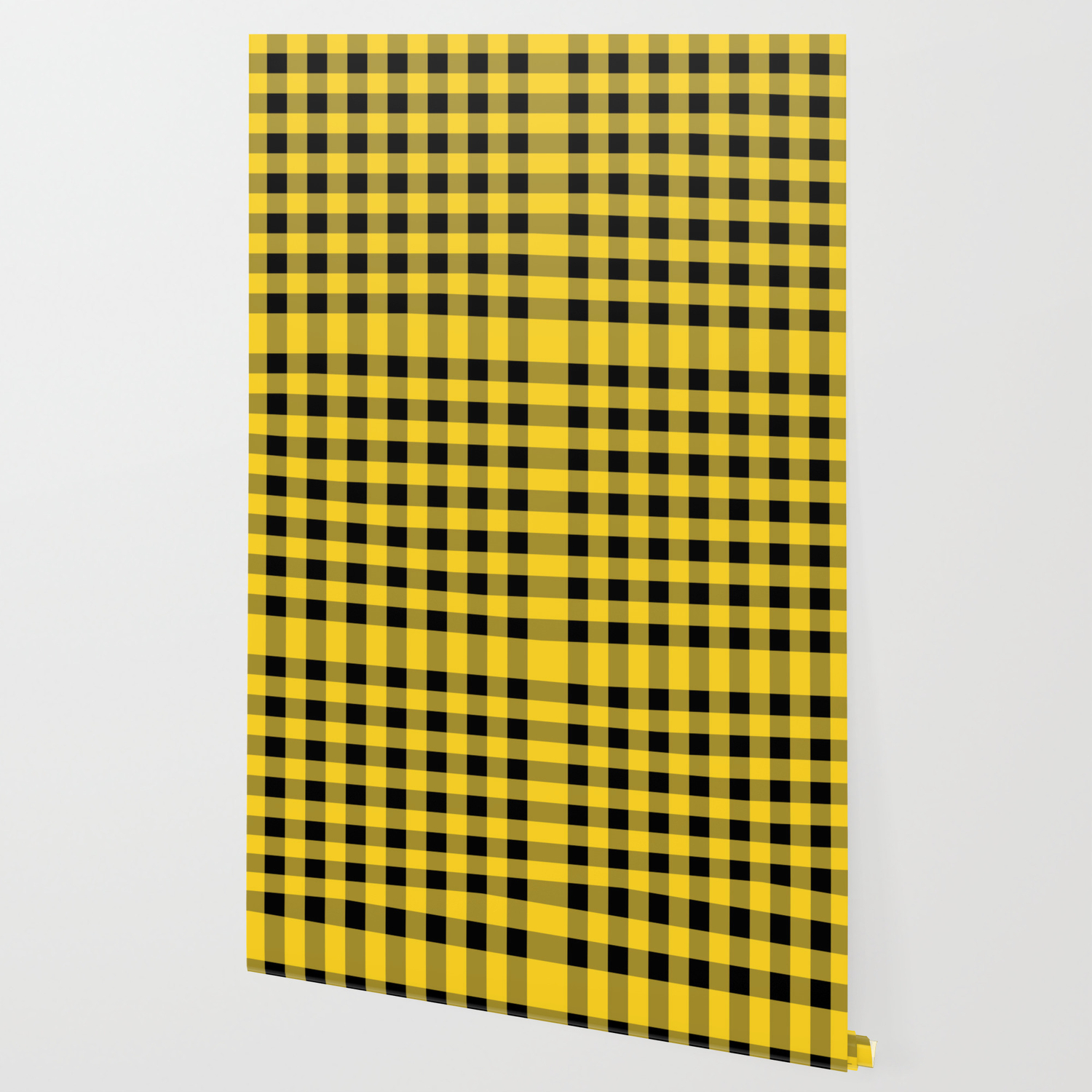 Yellow And Black Check Wallpaper By Lovelylifestyle Society6