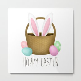 Hoppy Easter Metal Print | Cuteeaster, Drawing, Easterpuns, Eastereggs, Easterpun, Spring, Eastercards, Happyeastersign, Easterbunny, Happyeasterbanner 