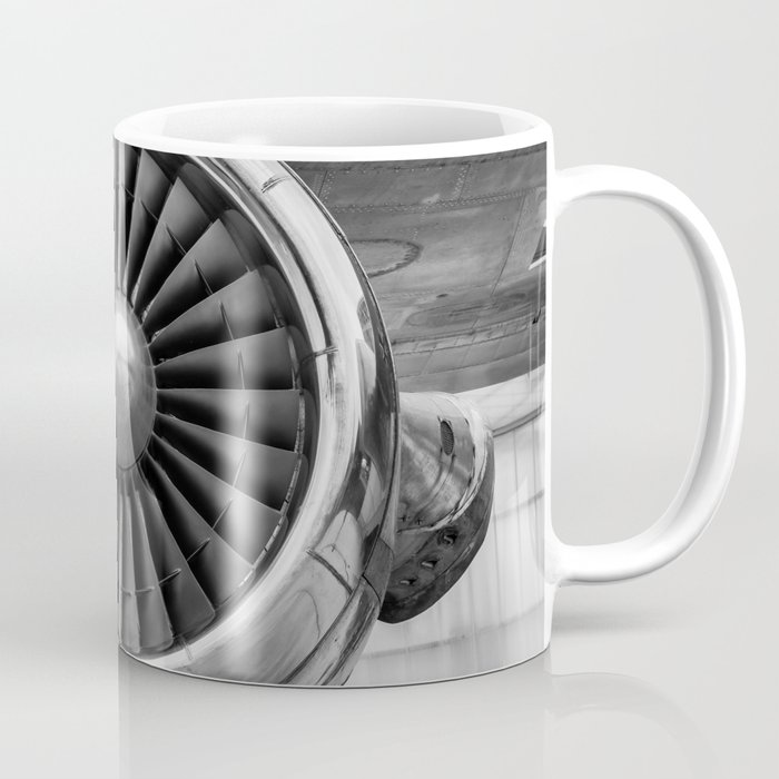 Vintage Airplane Turbine Engine Black and White Photography / black and white photographs Coffee Mug